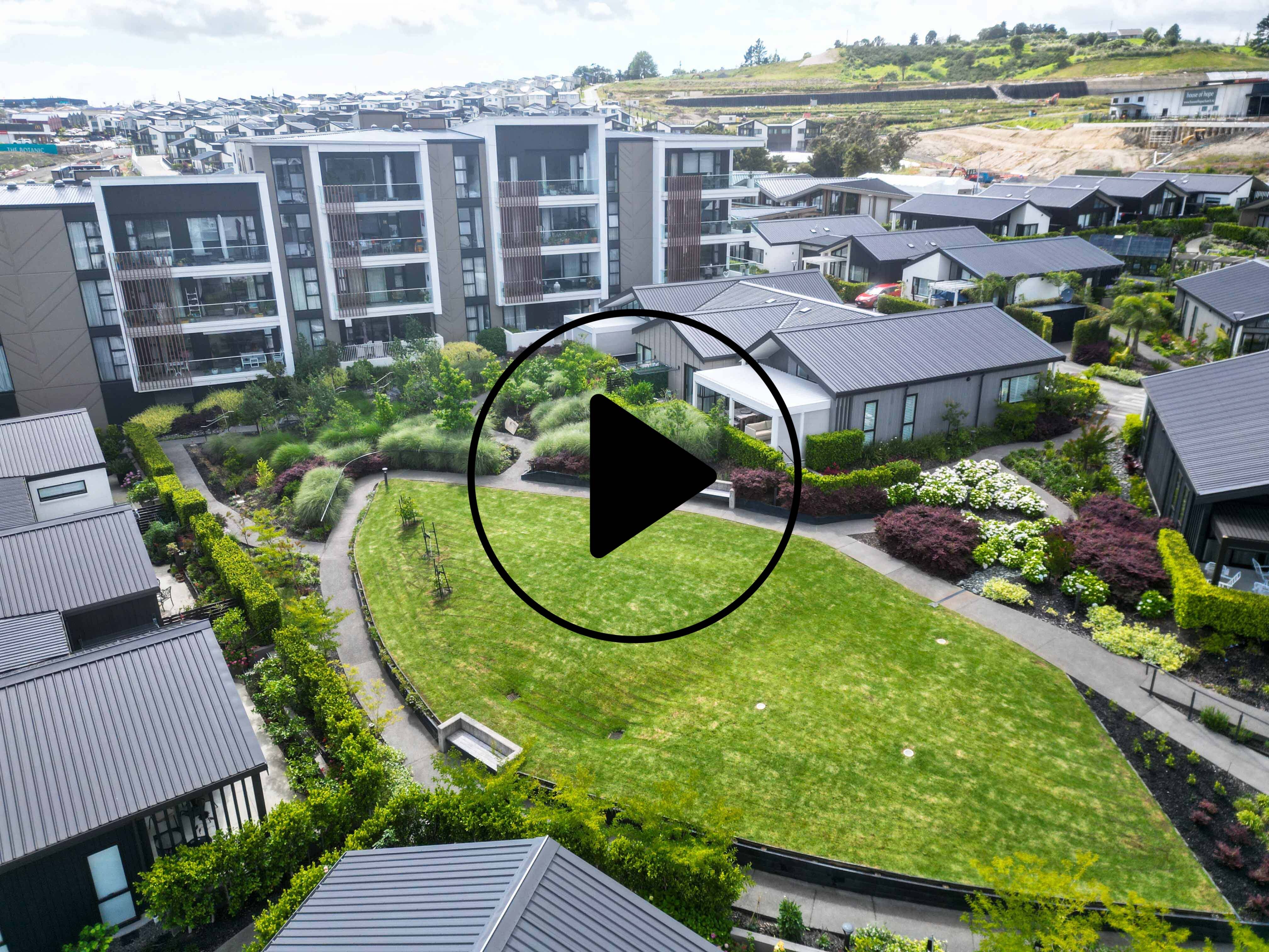 Drone shot Western Villas Garden